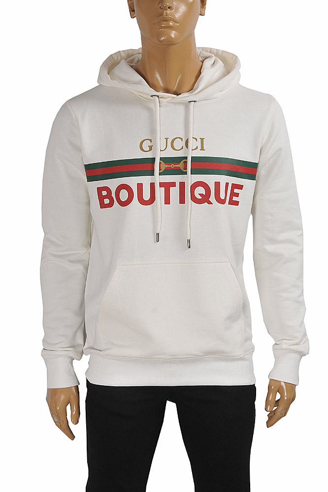 Mens Designer Clothes | GUCCI Boutique print hooded sweatshirt 114